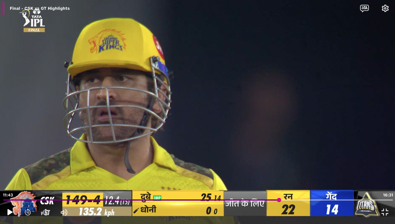 Dhoni getting dismissed